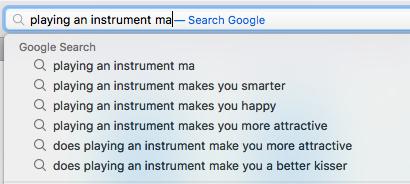 Google playing an instrument search