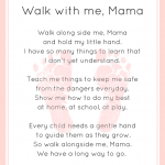 “Walk with me, Mama” Footprint Poem Printable