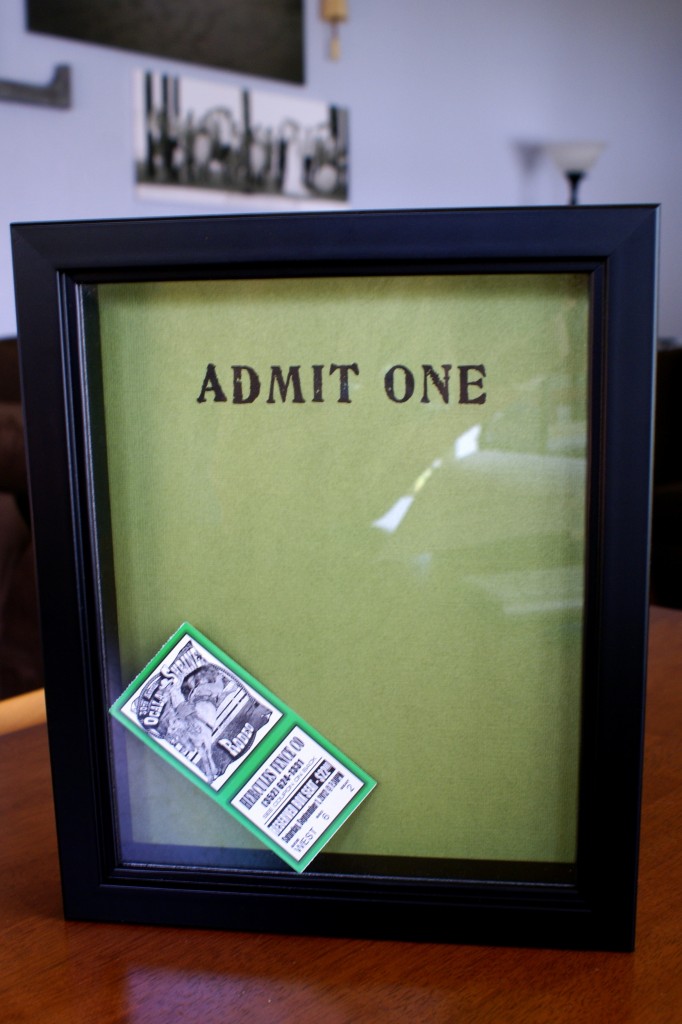 Diy ticket stub box