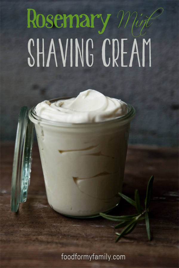 Homemade rosemary mint shaving cream top