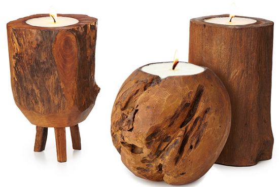 Teak Pillar candles