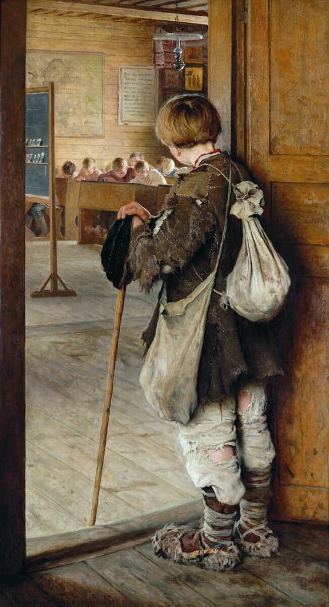 Николай Богданов-Бельский У дверей школы 1897 г. 