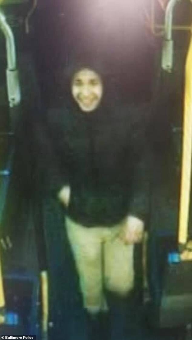 Baltimore City School Police contacted detectives after seeing news reports with the photos and recognizing two of the suspects. Police said the other two suspects were identified a short time later. Pictured is Ramos getting off the bus ahead of the attack 