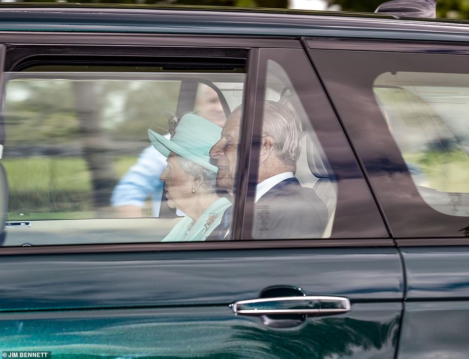 Closed off entirely to the public, the event was attended by only about 15 guests, but among them joyfully was the Queen and the Duke of Edinburgh (pictured)