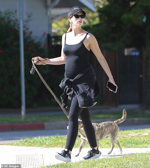 Caught: Days later, Katherine was spotted for the first time with a visible baby bump; Katherine pictured on May 3