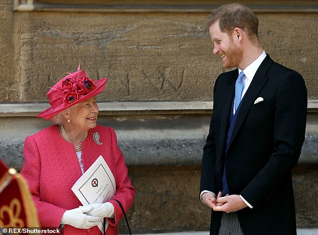 Harry and the Queen at Lady Gabriella Windsor