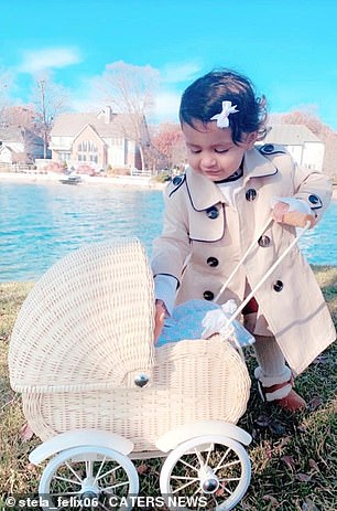 Anita (pictured recently), who is just two-years-old, has accumulated more than 12,000 followers on Instagram because of the daily snaps her mother Stela shares of her latest luxury buys