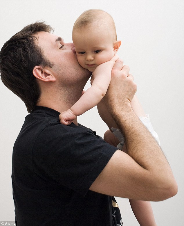 According to the Office for National Statistics, the average age for a man to become a father is 32 and a half, compared to 30 for a woman (stock image)