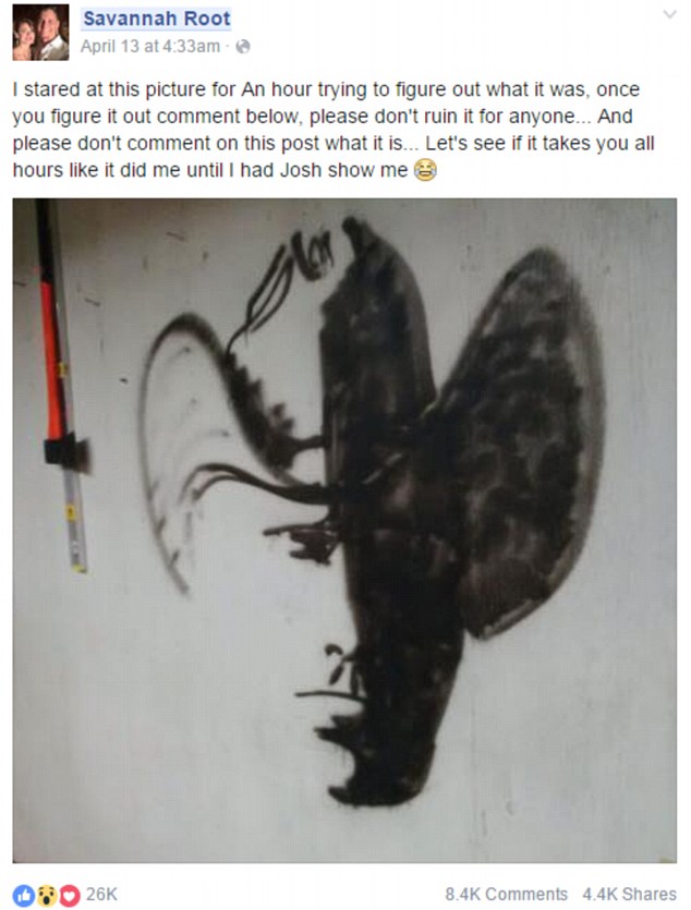 Savannah Root from Lamar, Missouri, shared the black and white drawing on Facebook last week and since then the image has had 26,000 likes, 4,500 shares and nearly 8,500 comments