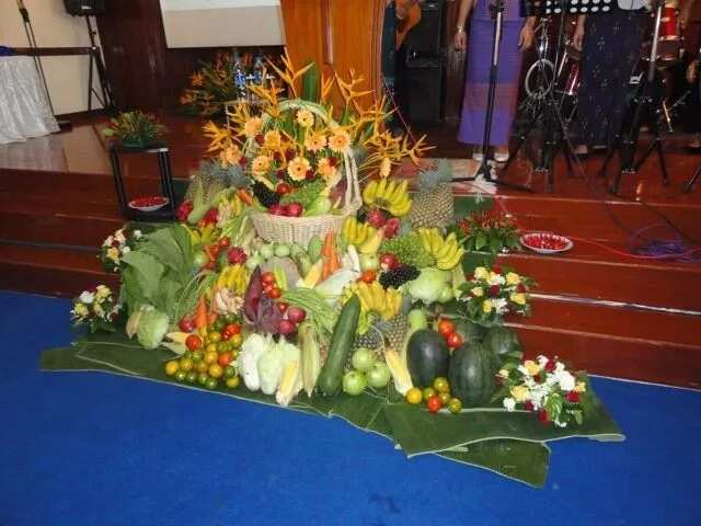 First fruit offering at the altar