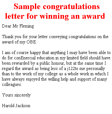 Congratulation Letter 70