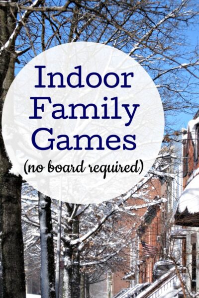 Fun indoor family games to play when you are stuck inside at home. 