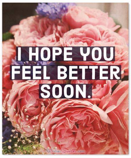 I hope you feel better soon.