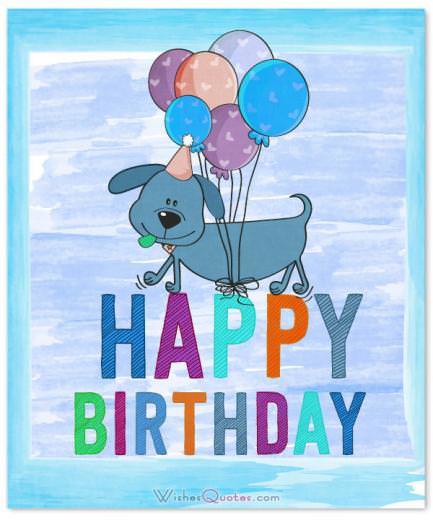 Adorable card with birthday wishes for baby boy, showing a teddy bear and balloons.